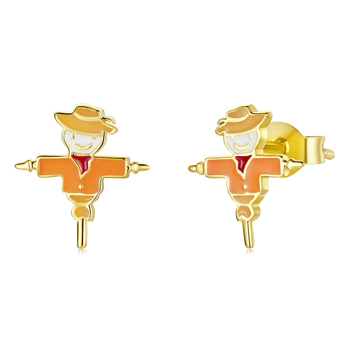 Sterling Silver Straw Doll Stud Hypoallergenic Earrings