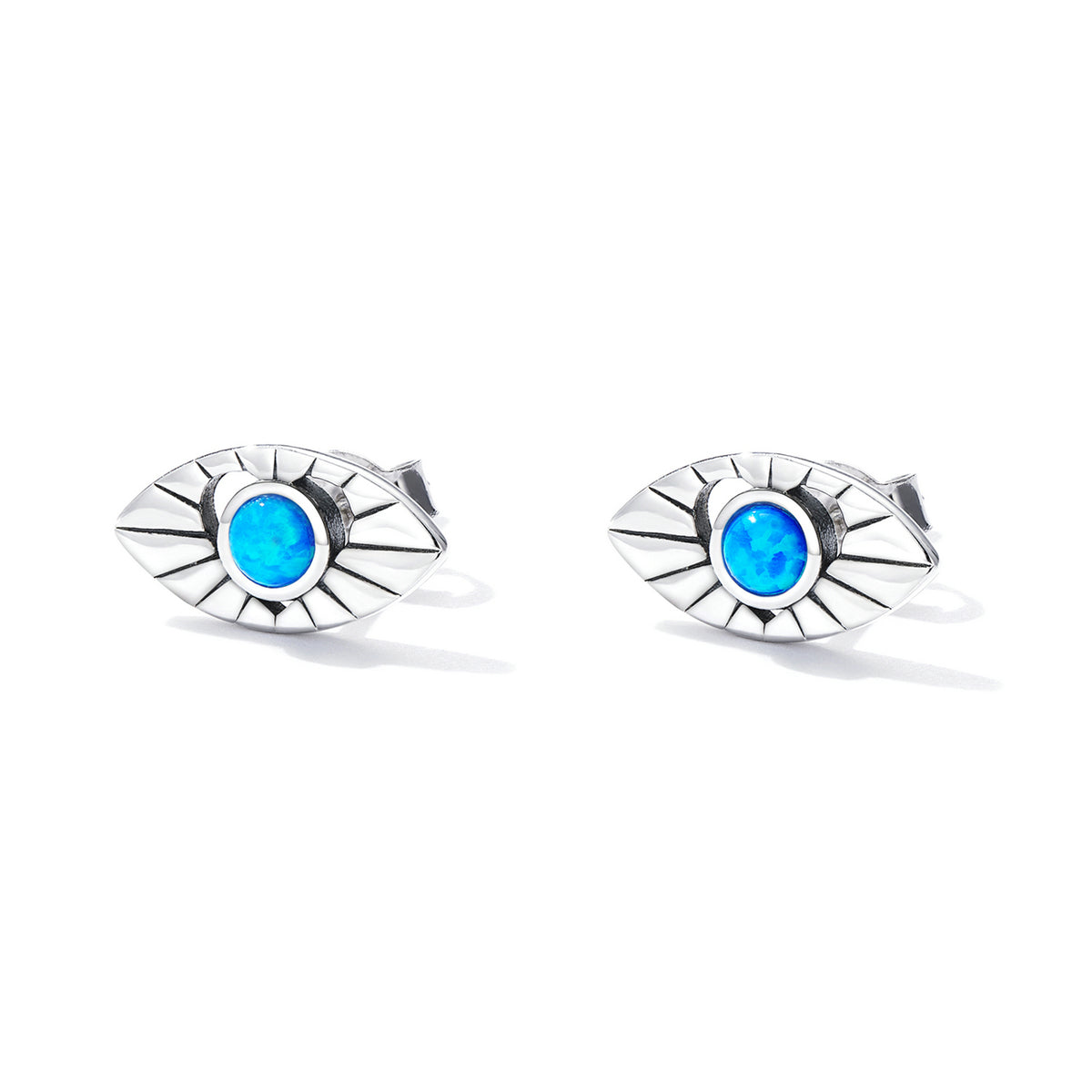 Sterling Silver Mysterious Demon Eye Stud Hypoallergenic Earrings