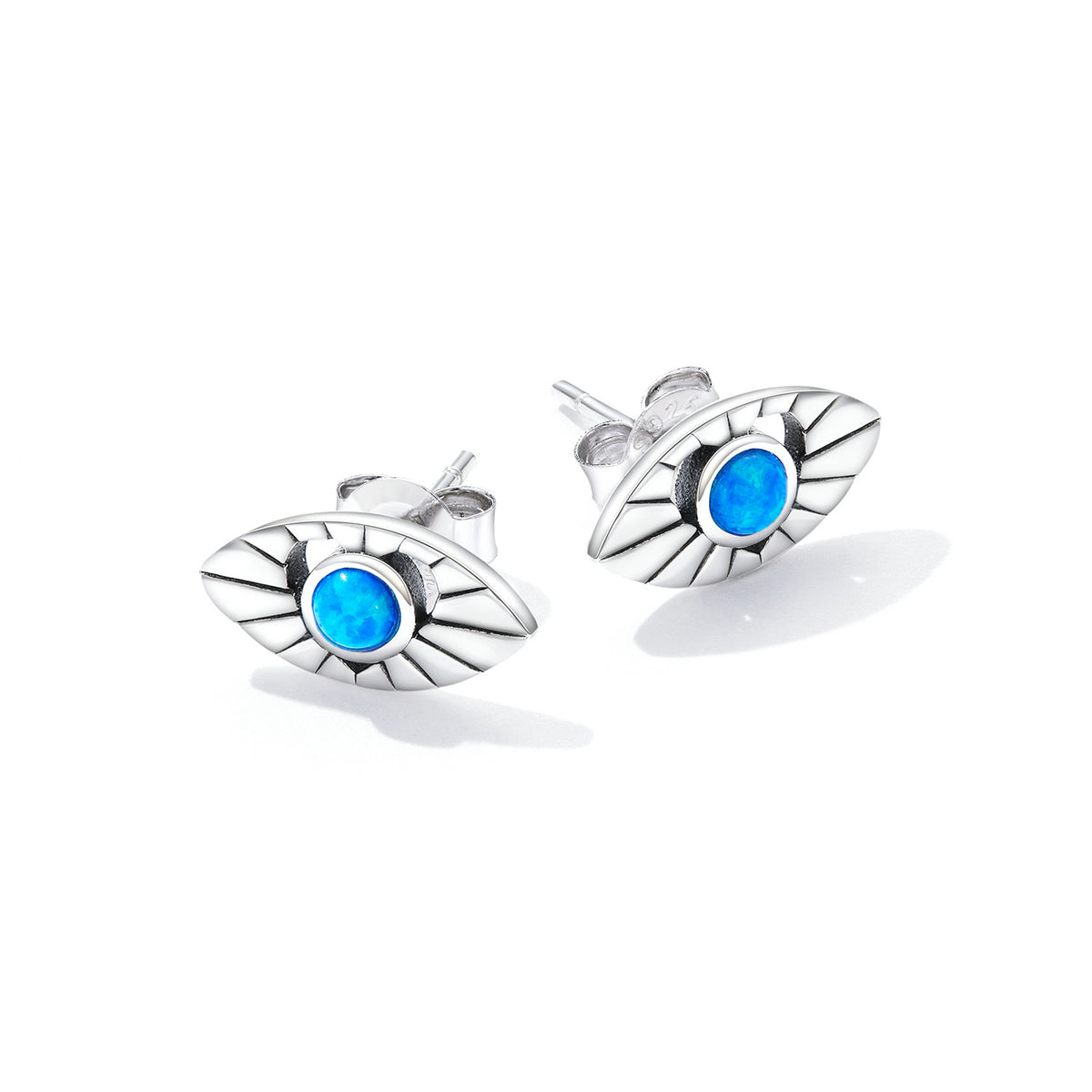 Sterling Silver Mysterious Demon Eye Stud Hypoallergenic Earrings