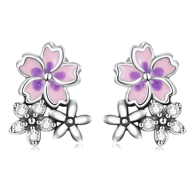 Sterling Silver Delicate Flowers Stud Hypoallergenic Earrings