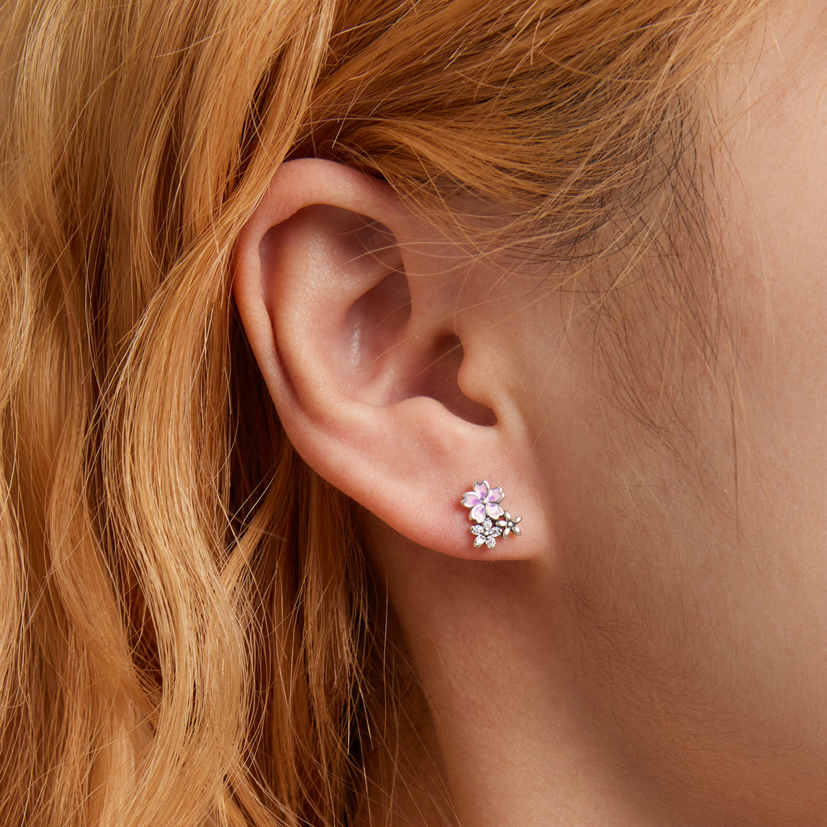 Sterling Silver Delicate Flowers Stud Hypoallergenic Earrings