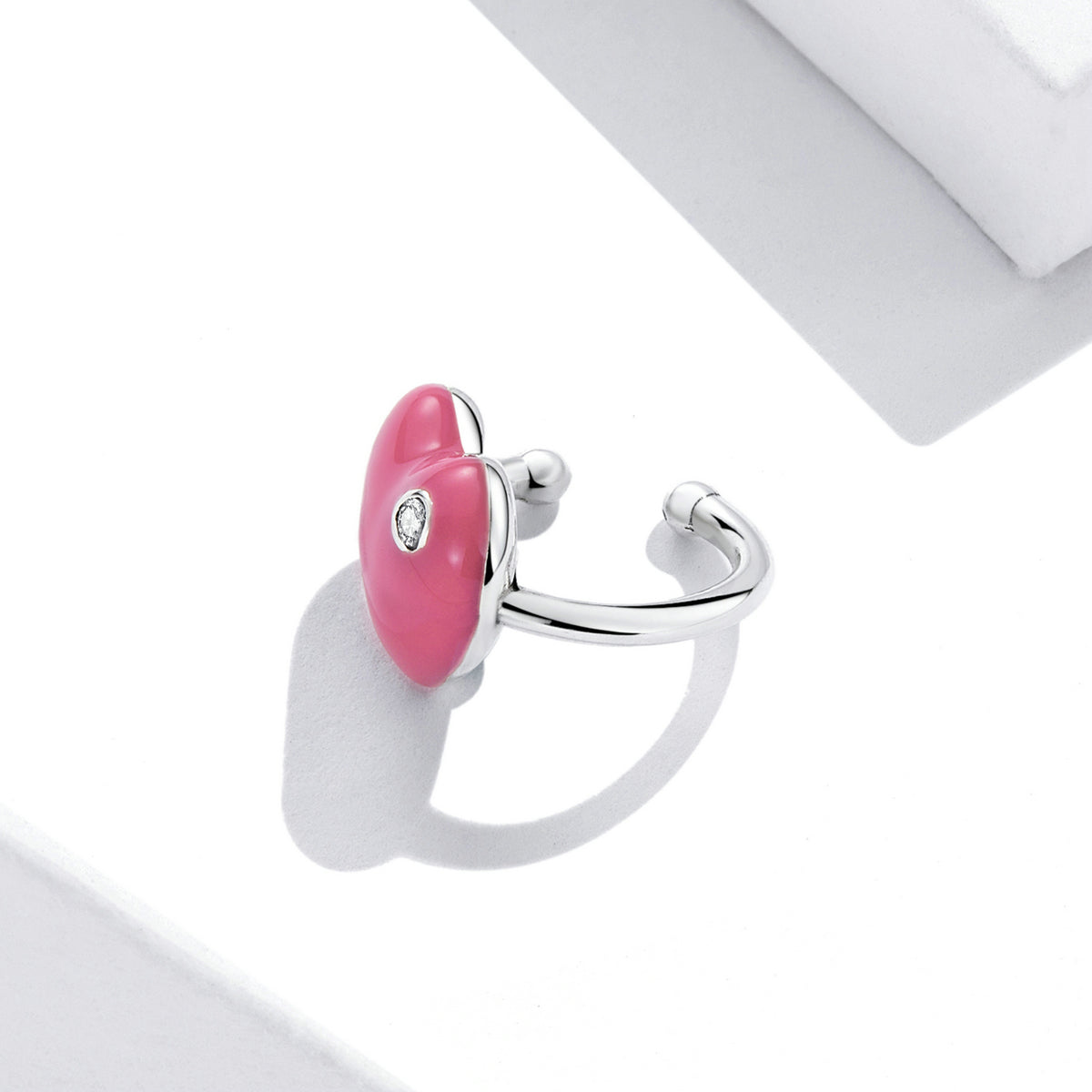 Sterling Silver Lovely Heart Hypoallergenic Ear Cuff (Single)