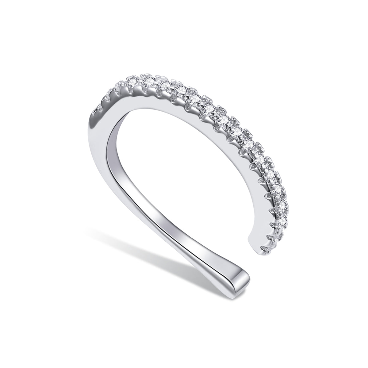 Sterling Silver Cubic Zirconia Hypoallergenic Ear Cuff (Single)