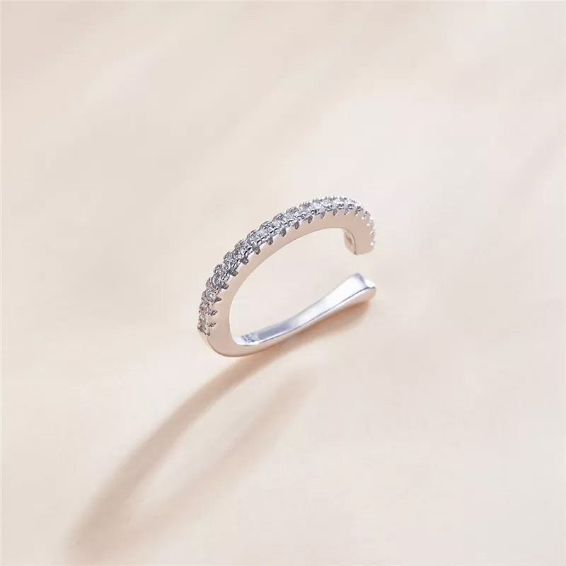 Sterling Silver Cubic Zirconia Hypoallergenic Ear Cuff (Single)