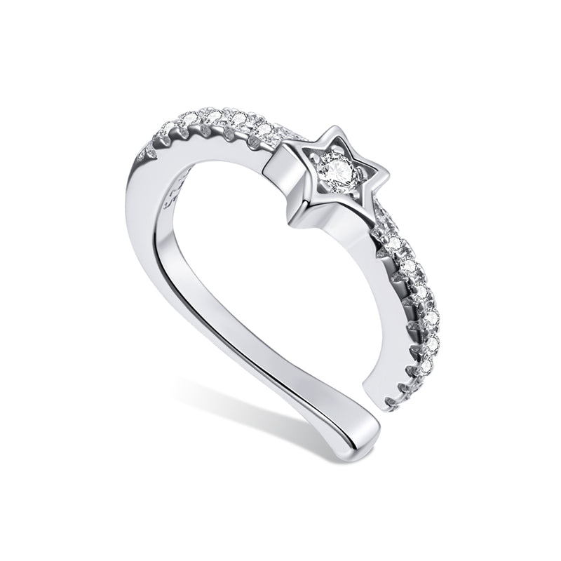 Sterling Silver Star Hypoallergenic Ear Cuff (Single)