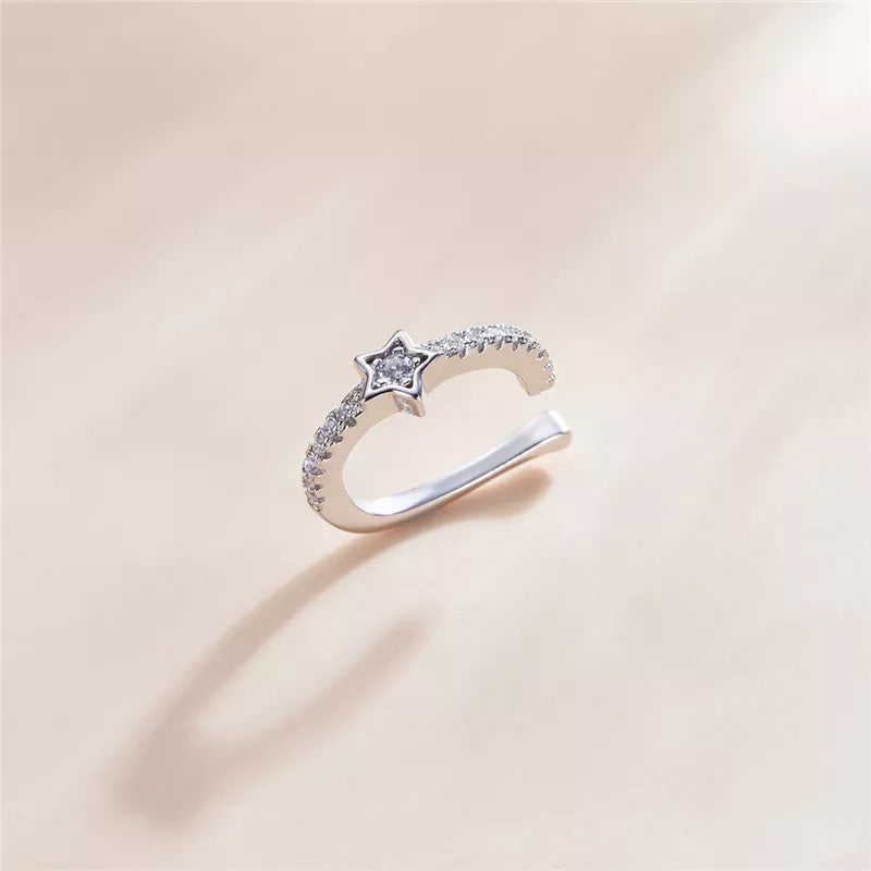 Sterling Silver Star Hypoallergenic Ear Cuff (Single)