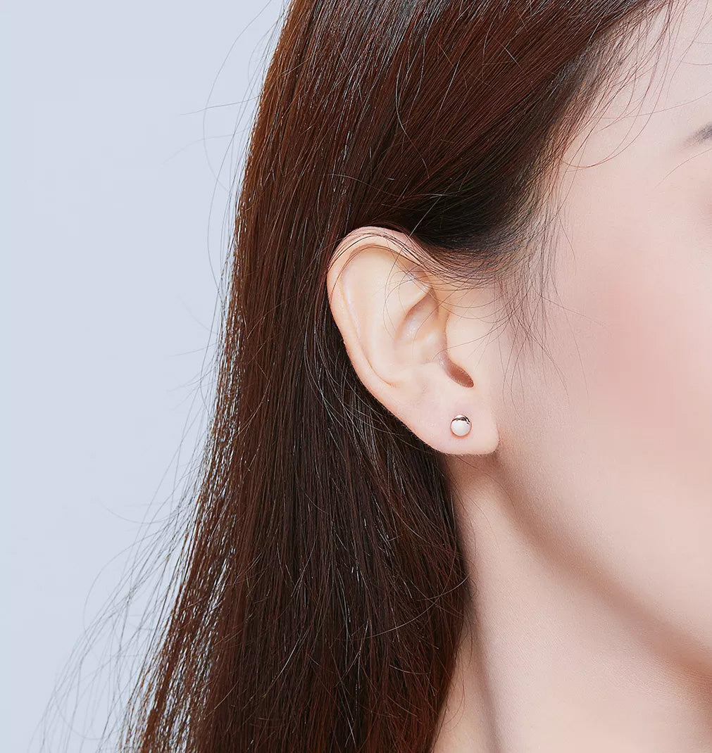 Sterling Silver Tiny Circle Hypoallergenic Stud Earrings