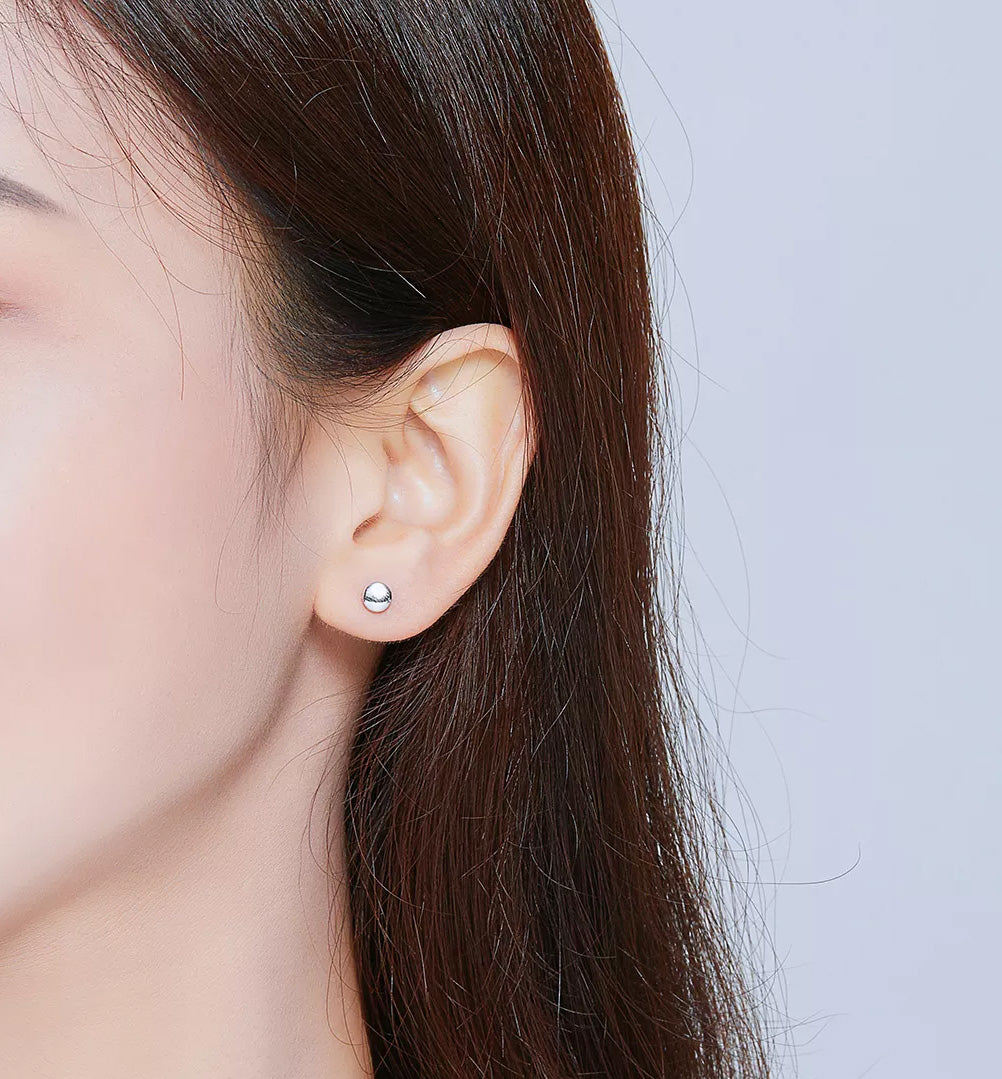 Sterling Silver Tiny Circle Hypoallergenic Stud Earrings