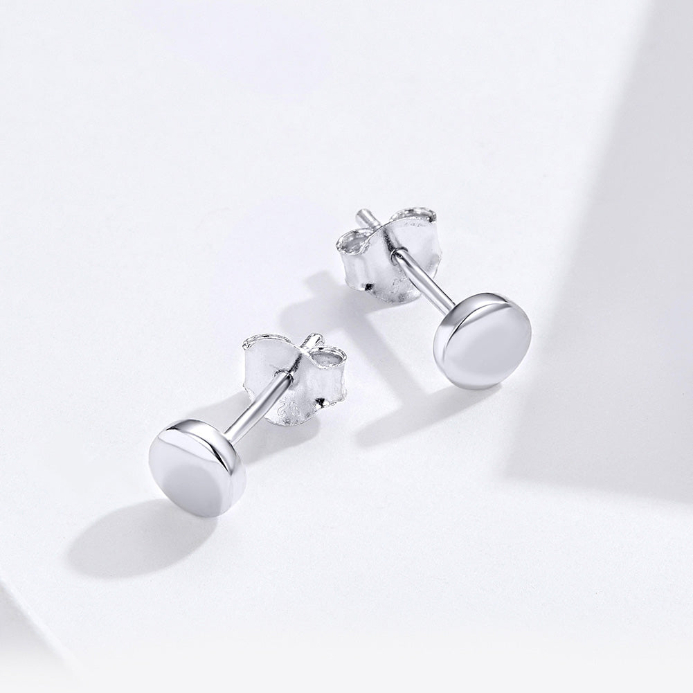 Sterling Silver Tiny Circle Hypoallergenic Stud Earrings