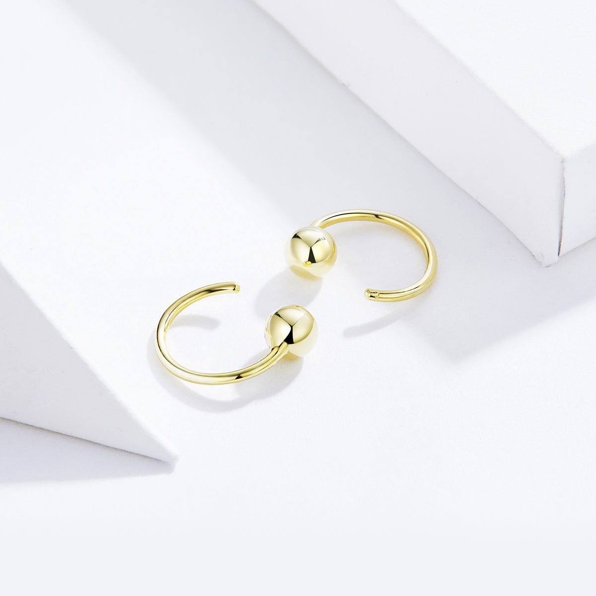 Sterling Silver Tiny Metal Sphere Hypoallergenic Hook Earrings