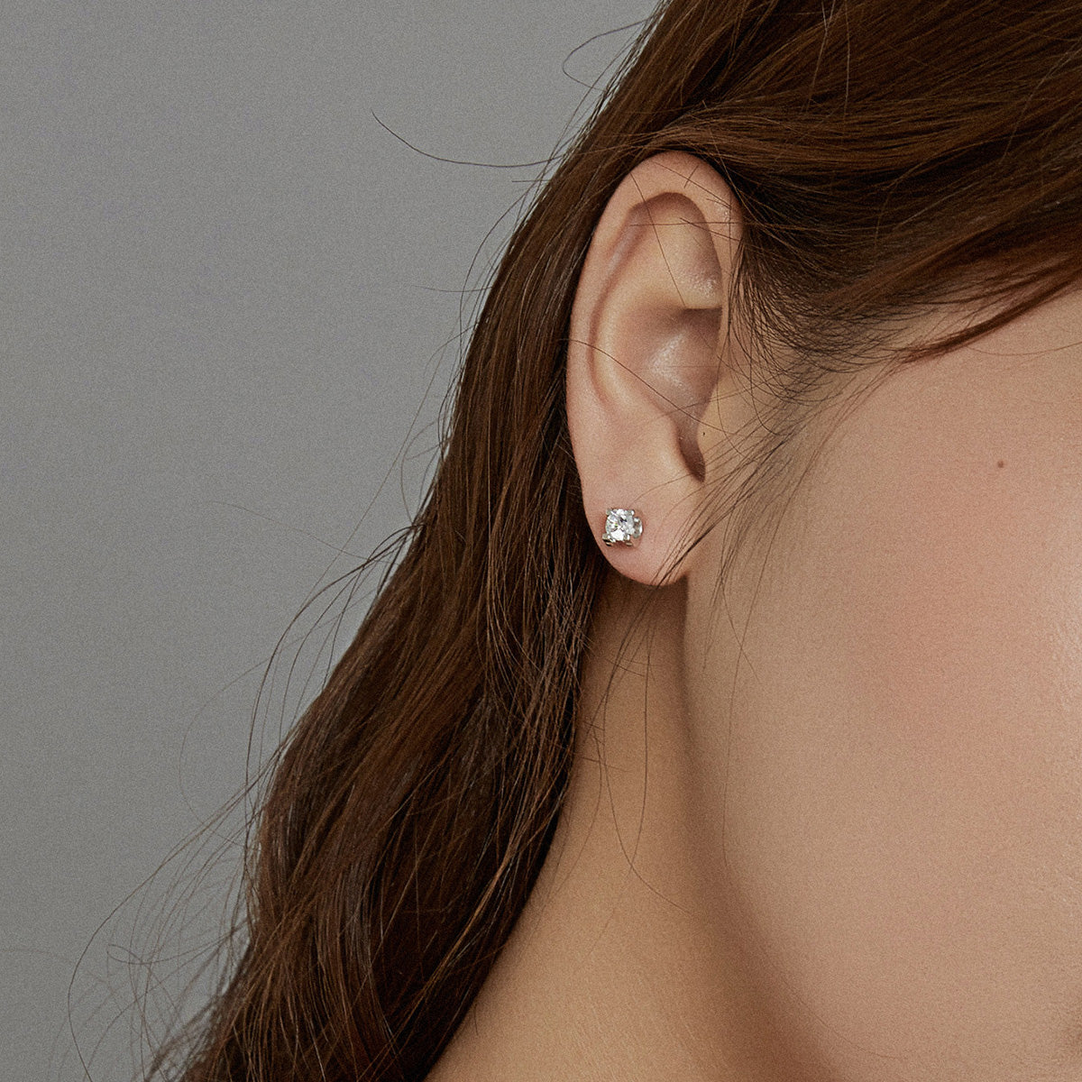 Sterling Silver Small Clear CZ Hypoallergenic Stud Earrings