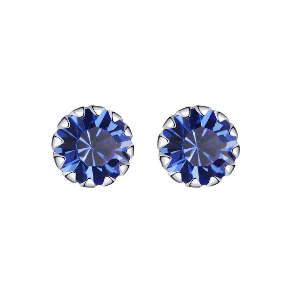 Sterling Silver Brilliant CZ Hypoallergenic Stud Earrings