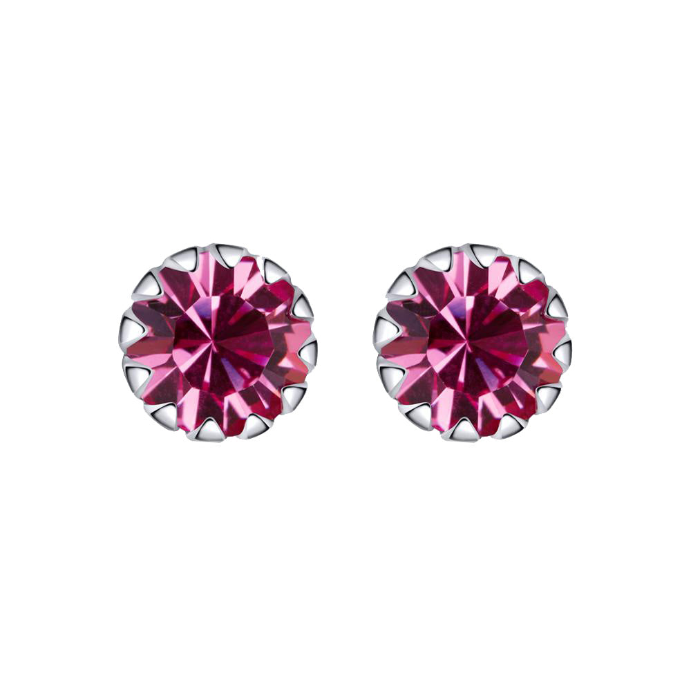 Sterling Silver Brilliant CZ Hypoallergenic Stud Earrings