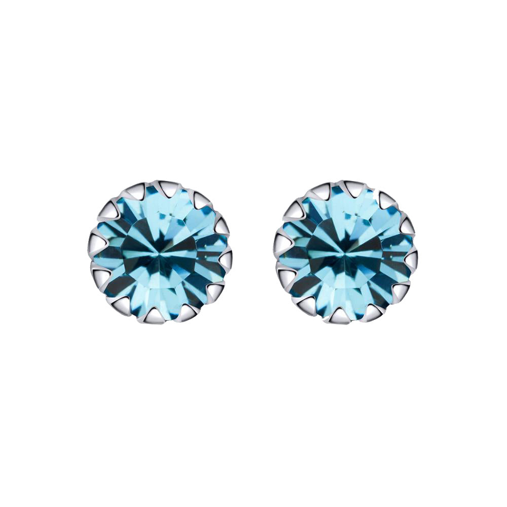 Sterling Silver Brilliant CZ Hypoallergenic Stud Earrings