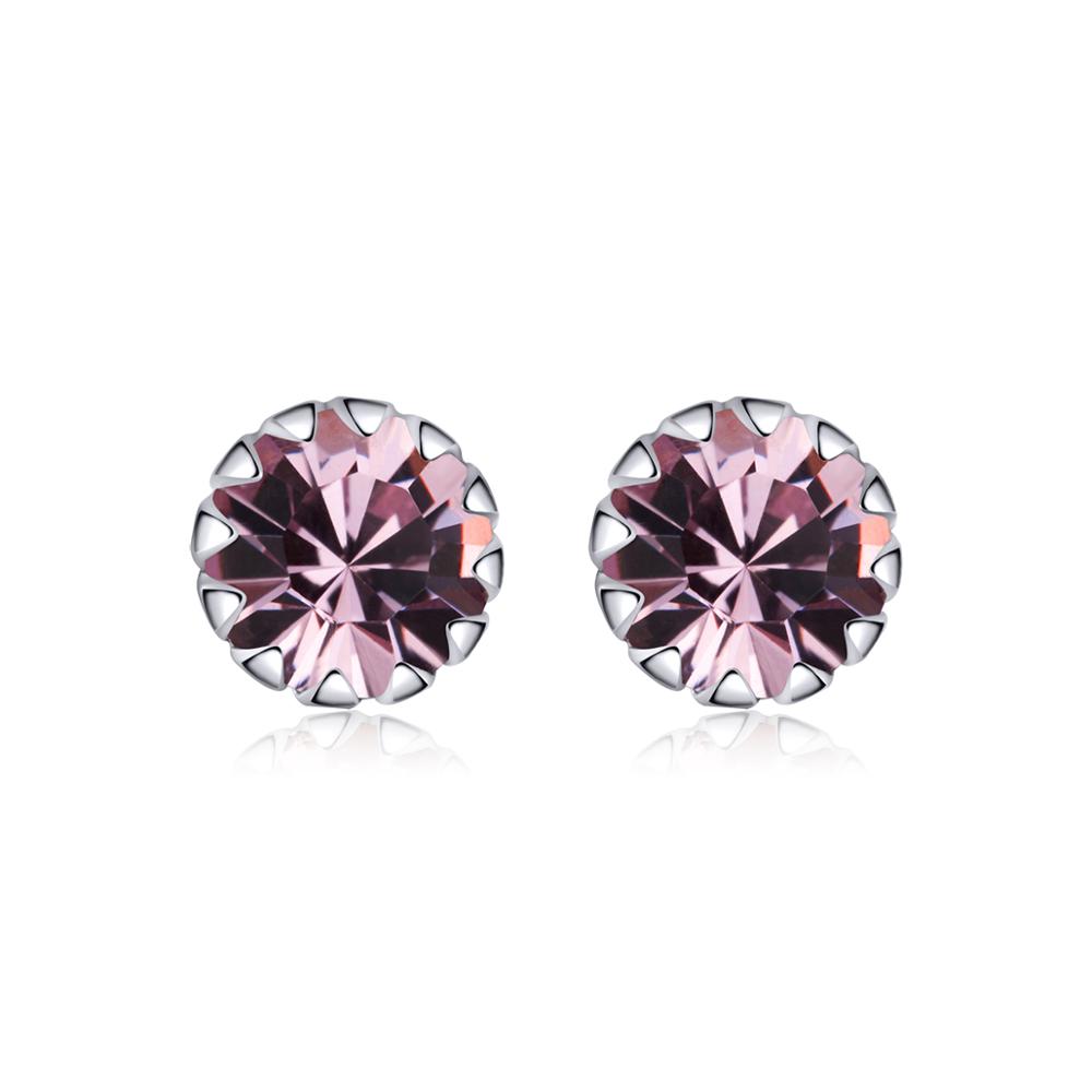 Sterling Silver Brilliant CZ Hypoallergenic Stud Earrings