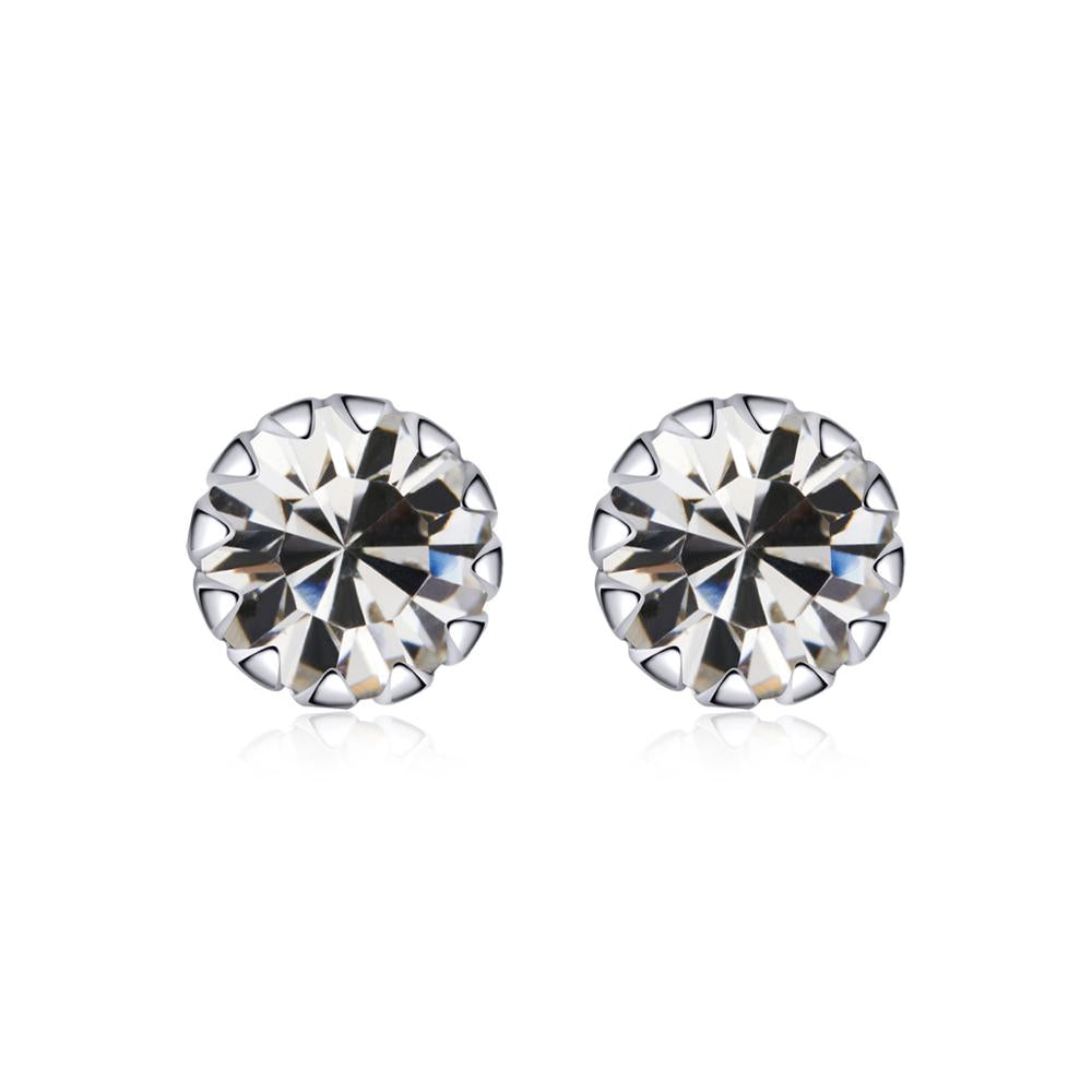 Sterling Silver Brilliant CZ Hypoallergenic Stud Earrings