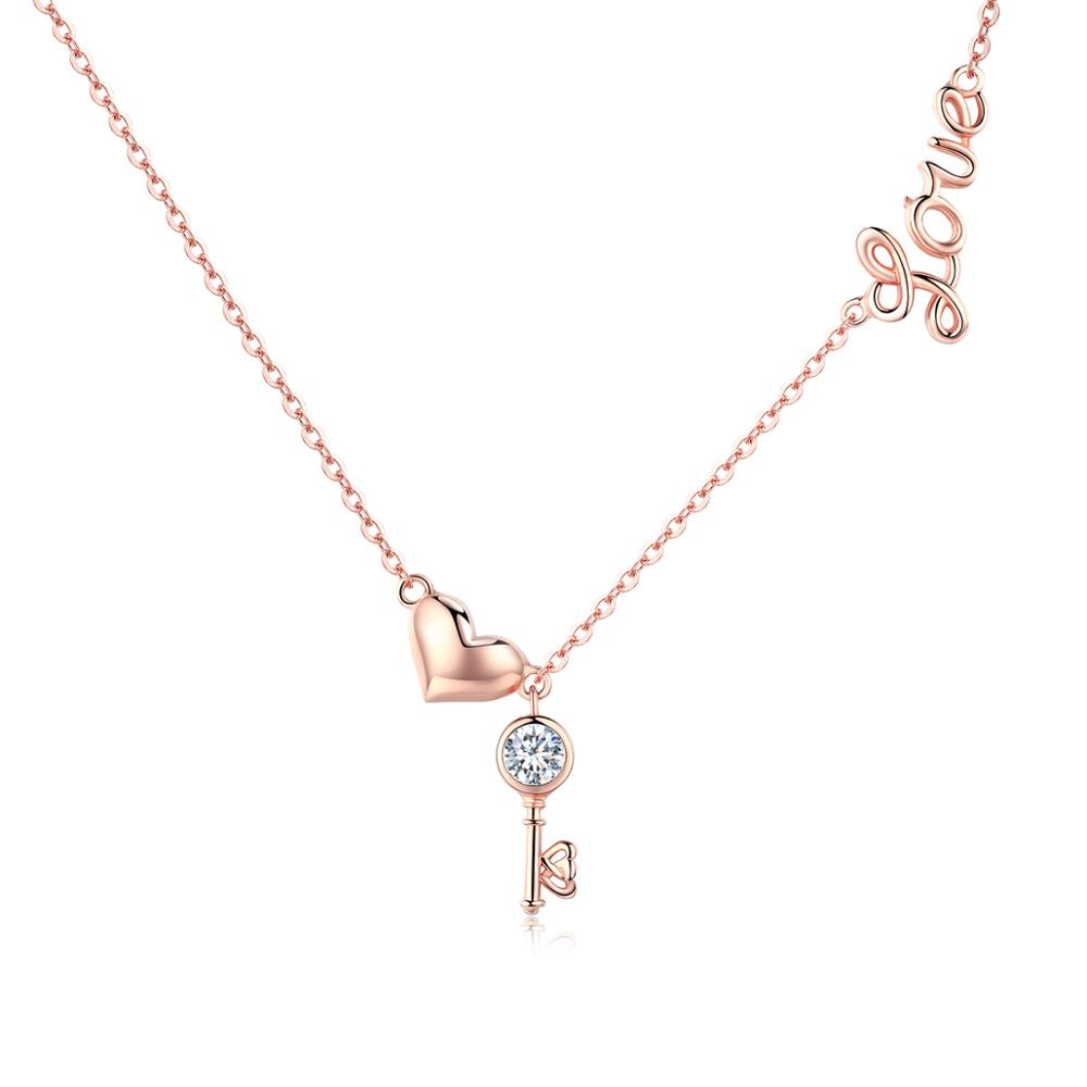 Sterling Silver Love Key Hypoallergenic Necklace