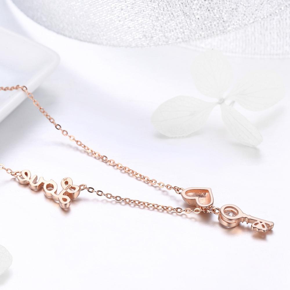 Sterling Silver Love Key Hypoallergenic Necklace