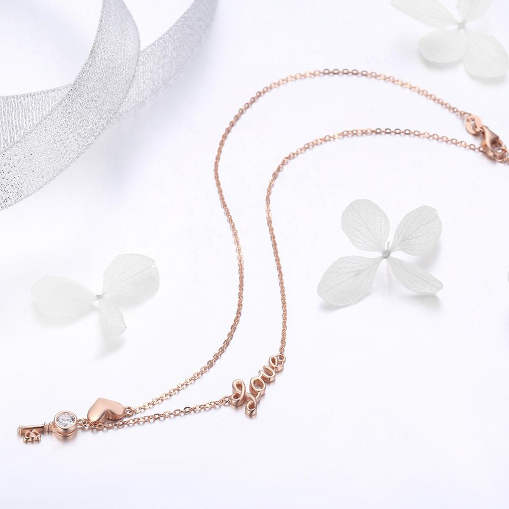 Sterling Silver Love Key Hypoallergenic Necklace