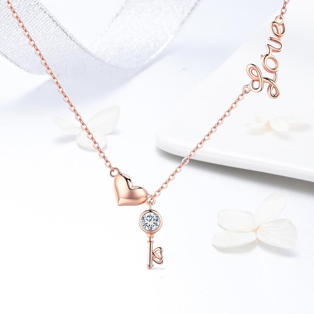 Sterling Silver Love Key Hypoallergenic Necklace