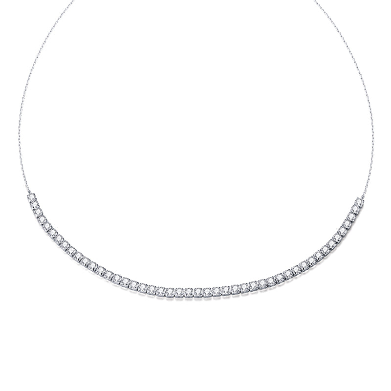 Sterling Silver Simple Chain Chocker Hypoallergenic Necklace