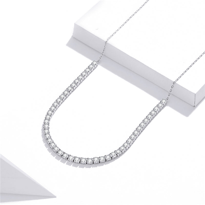 Sterling Silver Simple Chain Chocker Hypoallergenic Necklace