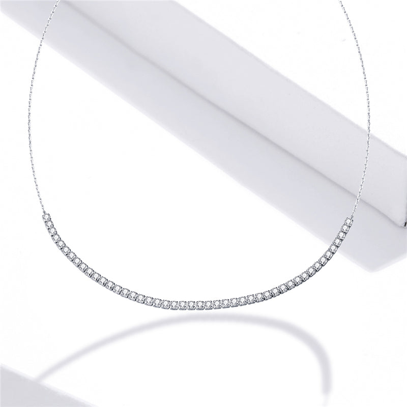 Sterling Silver Simple Chain Chocker Hypoallergenic Necklace