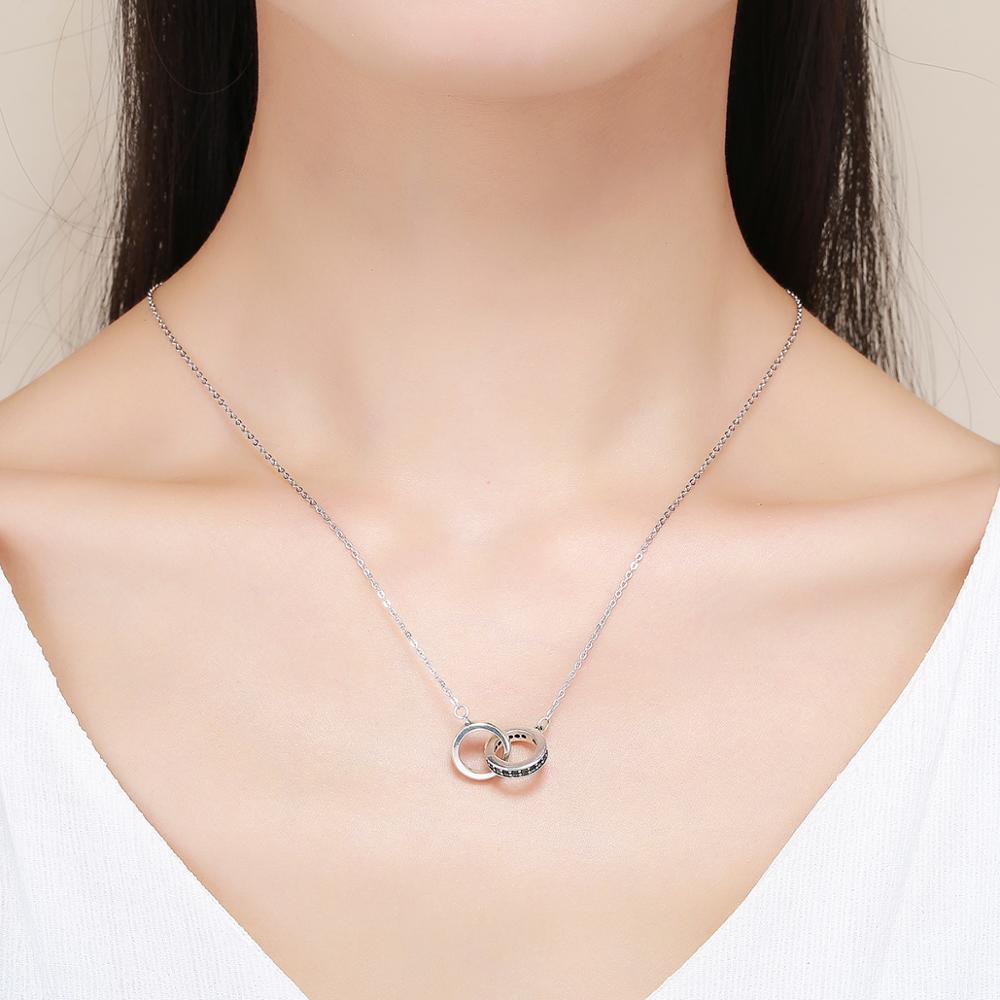 Sterling Silver Double Circle Hypoallergenic Necklace