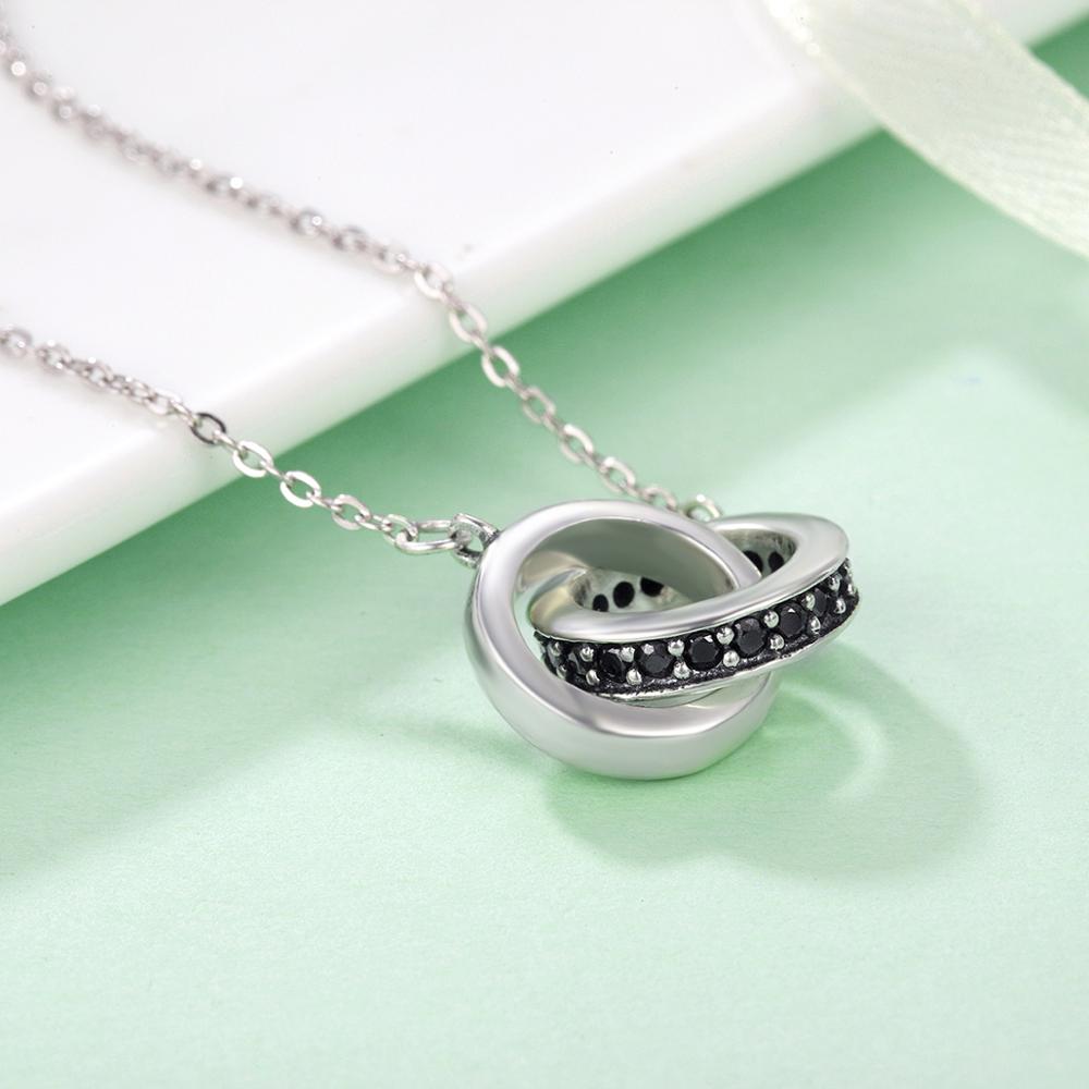 Sterling Silver Double Circle Hypoallergenic Necklace