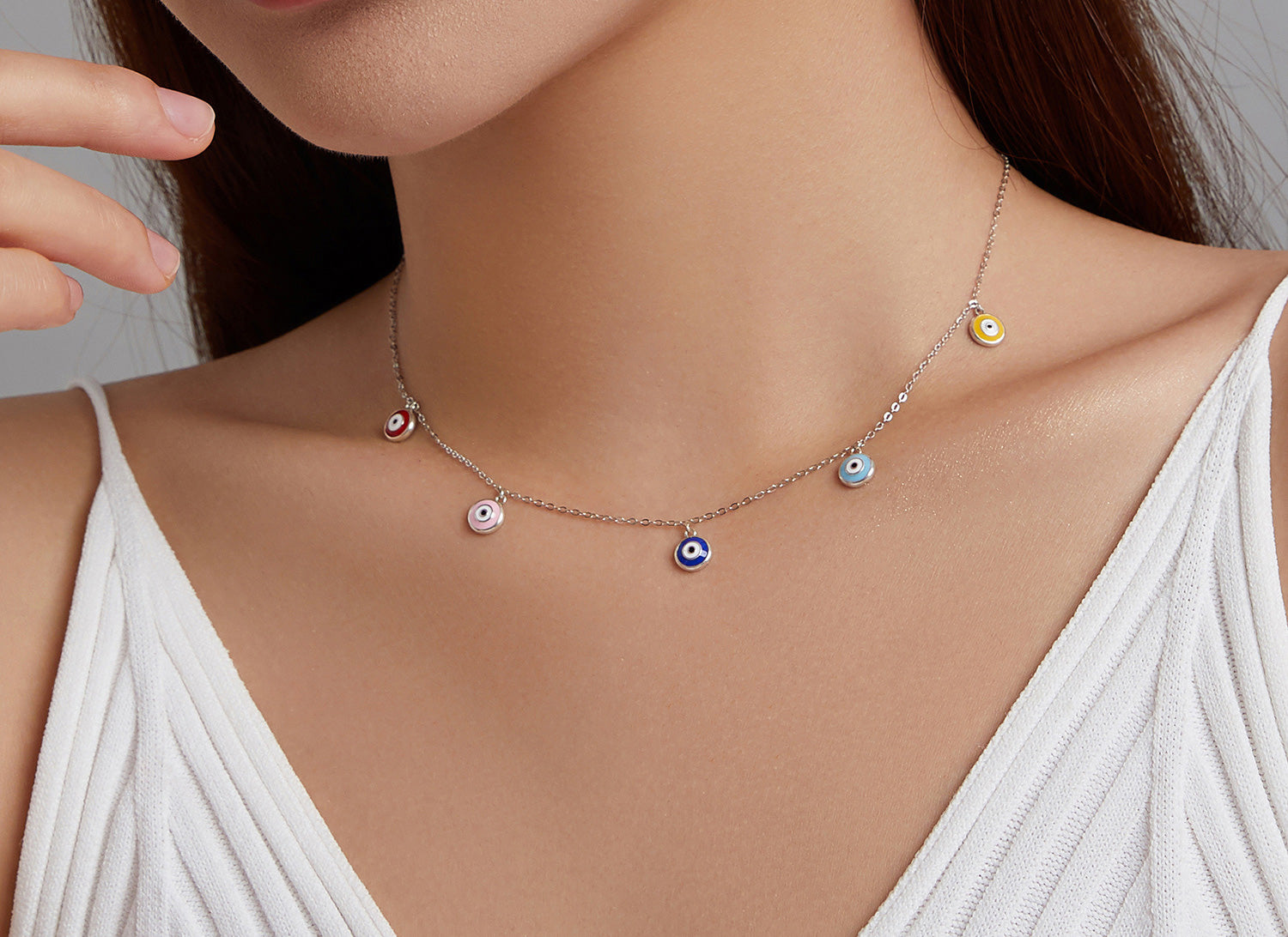 Sterling Silver Evil Eye Hypoallergenic Necklace