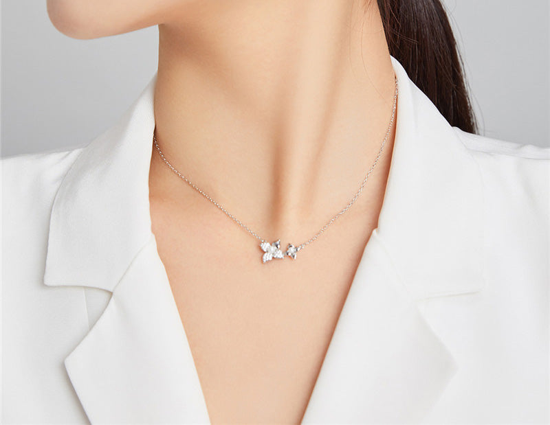 Sterling Silver Floral Pearl Hypoallergenic Necklace
