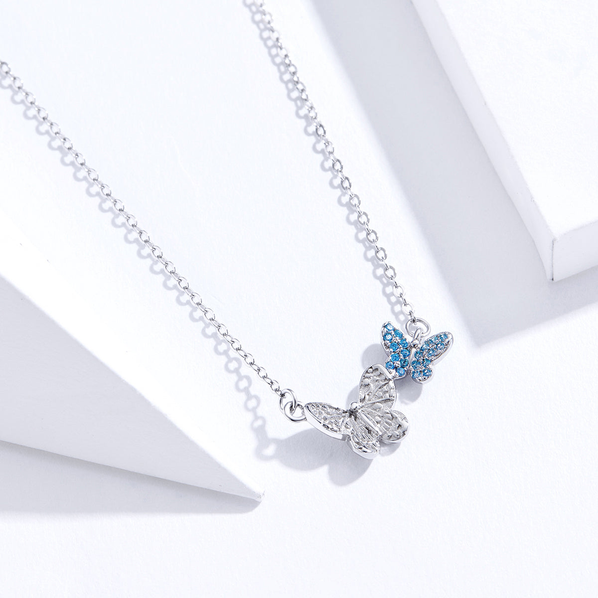 Sterling Silver Butterflies Hypoallergenic Necklace