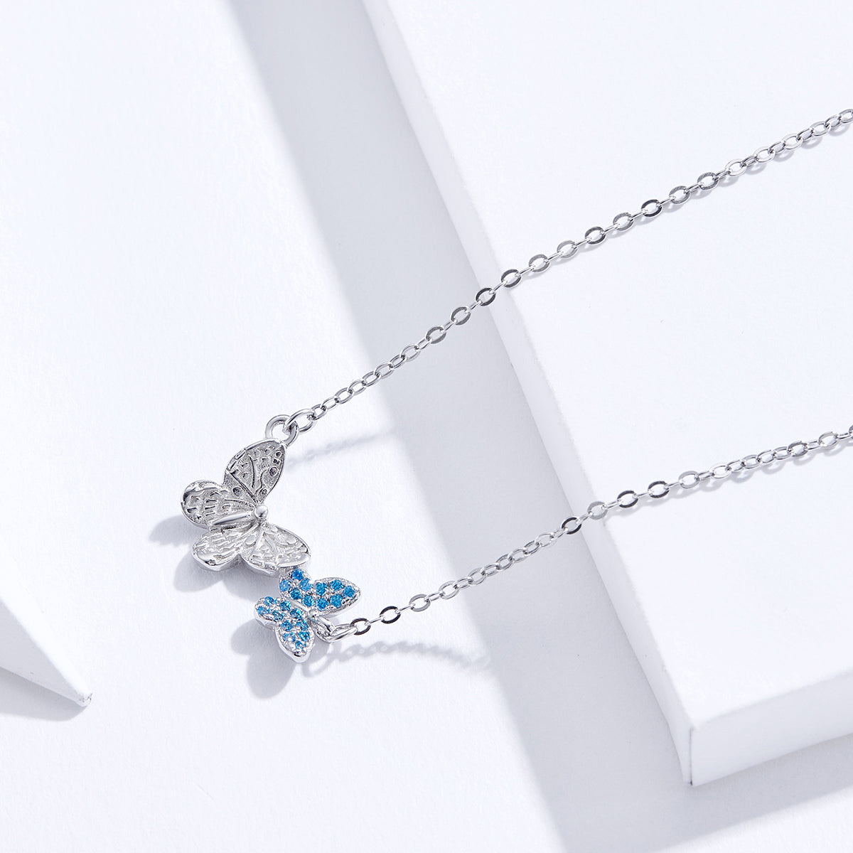 Sterling Silver Butterflies Hypoallergenic Necklace
