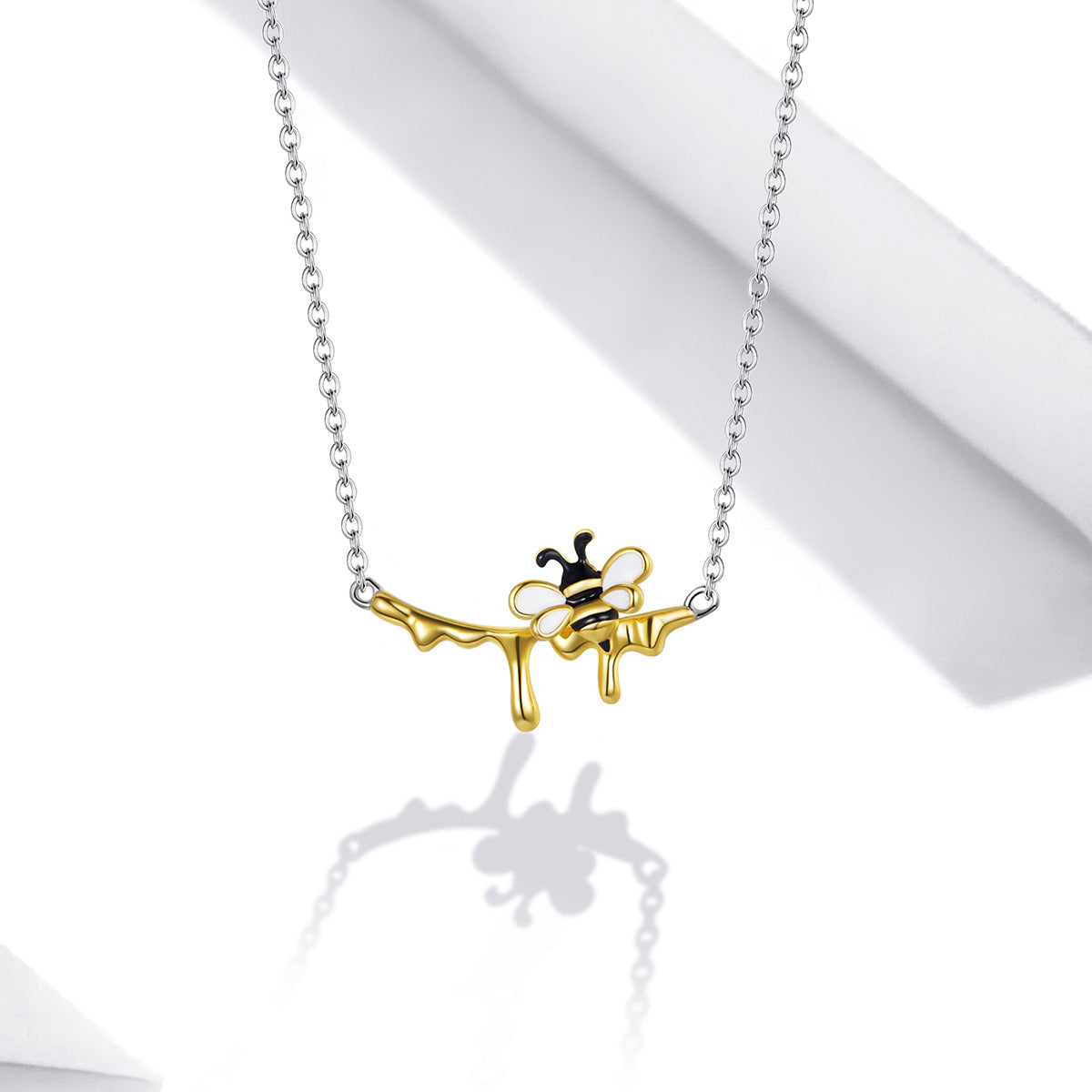 Sterling Silver Honey & Bee Hypoallergenic Necklace