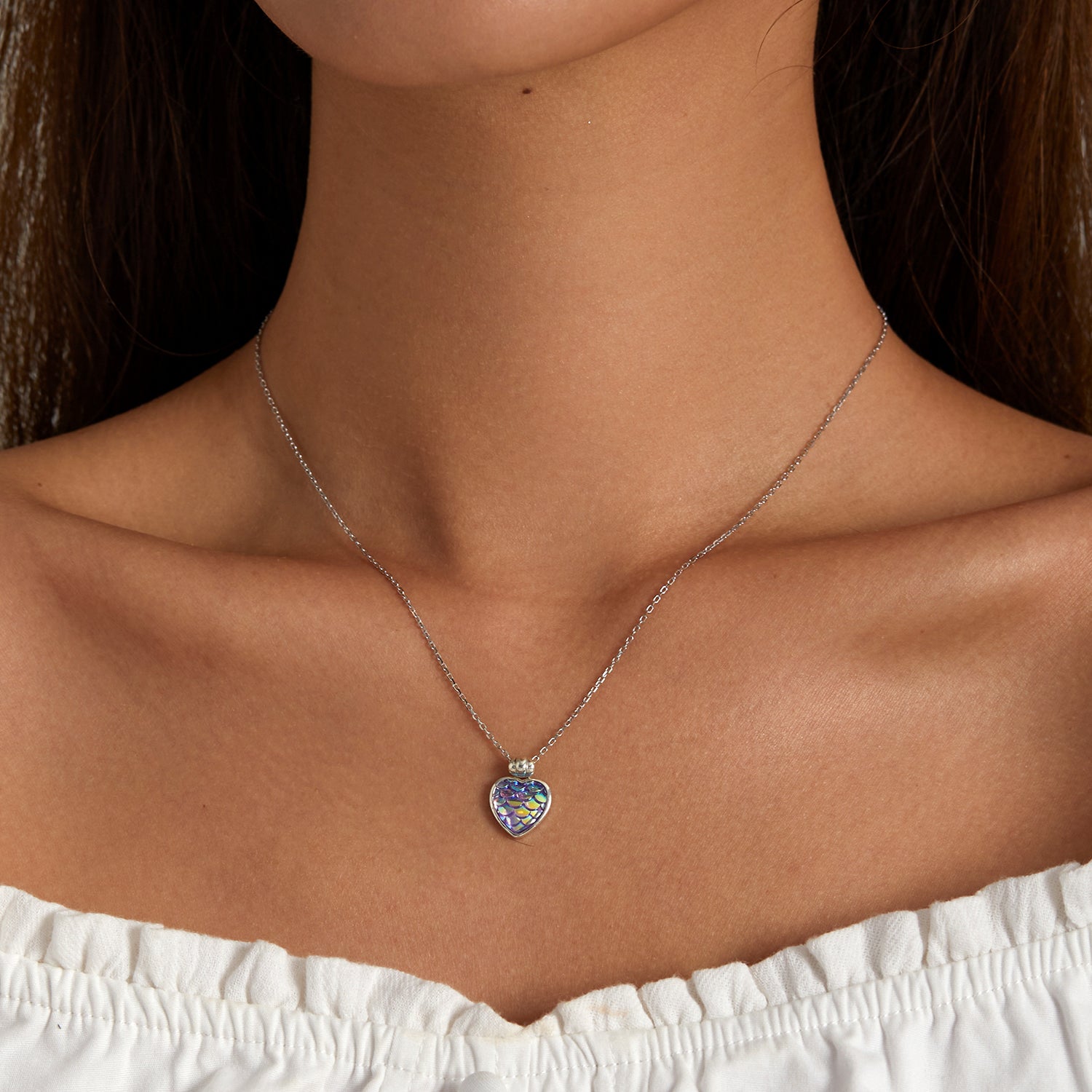 Sterling Silver Sea Heart Hypoallergenic Necklace