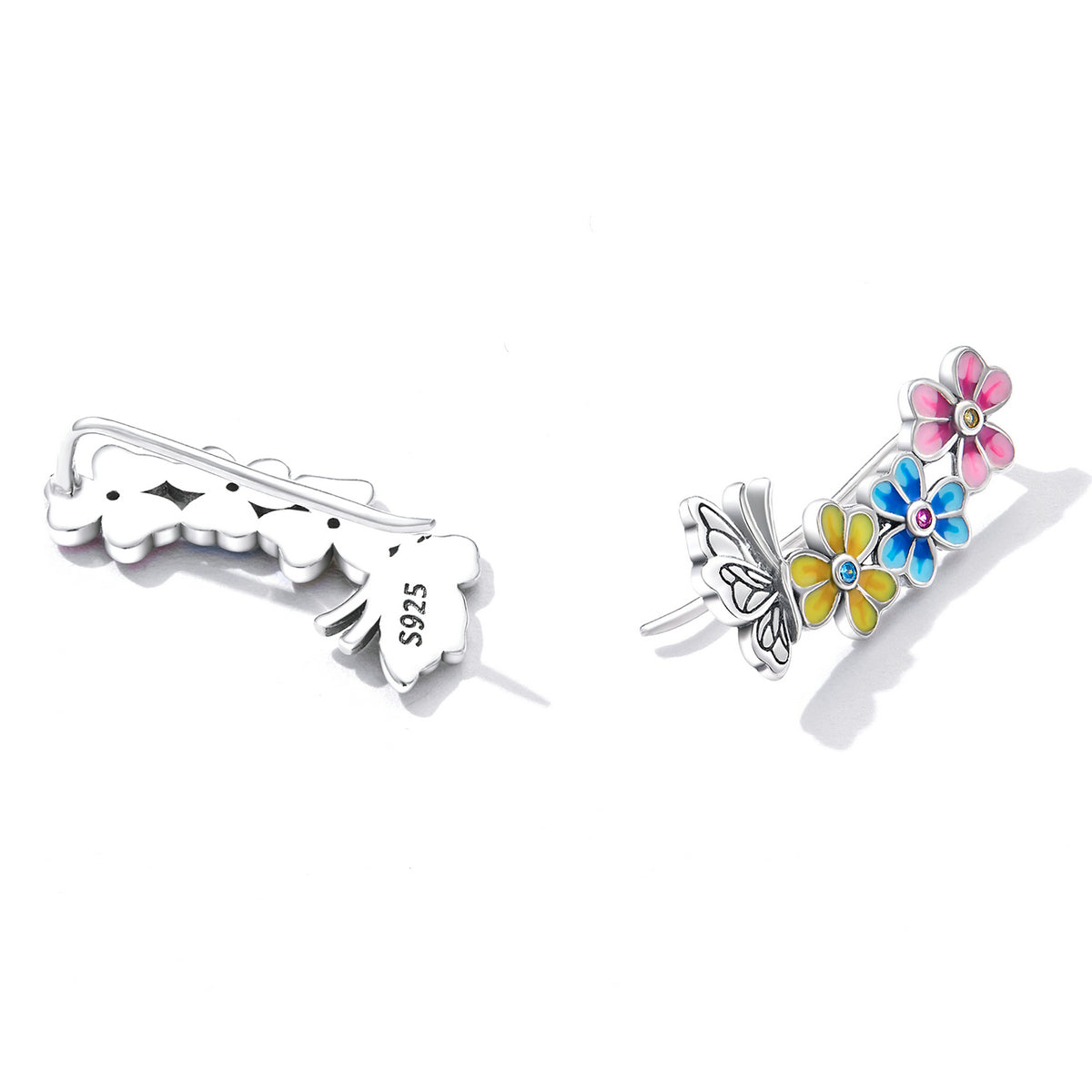 Sterling Silver Flower Garden Hook Hypoallergenic Earrings