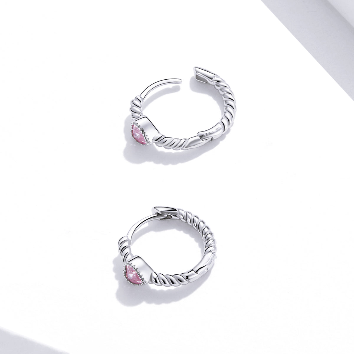 Sterling Silver Beautiful Heart Huggie Hypoallergenic Earrings