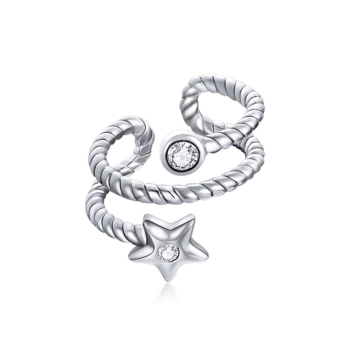 Sterling Silver Single Star Hypoallergenic Ear Cuff (Single)