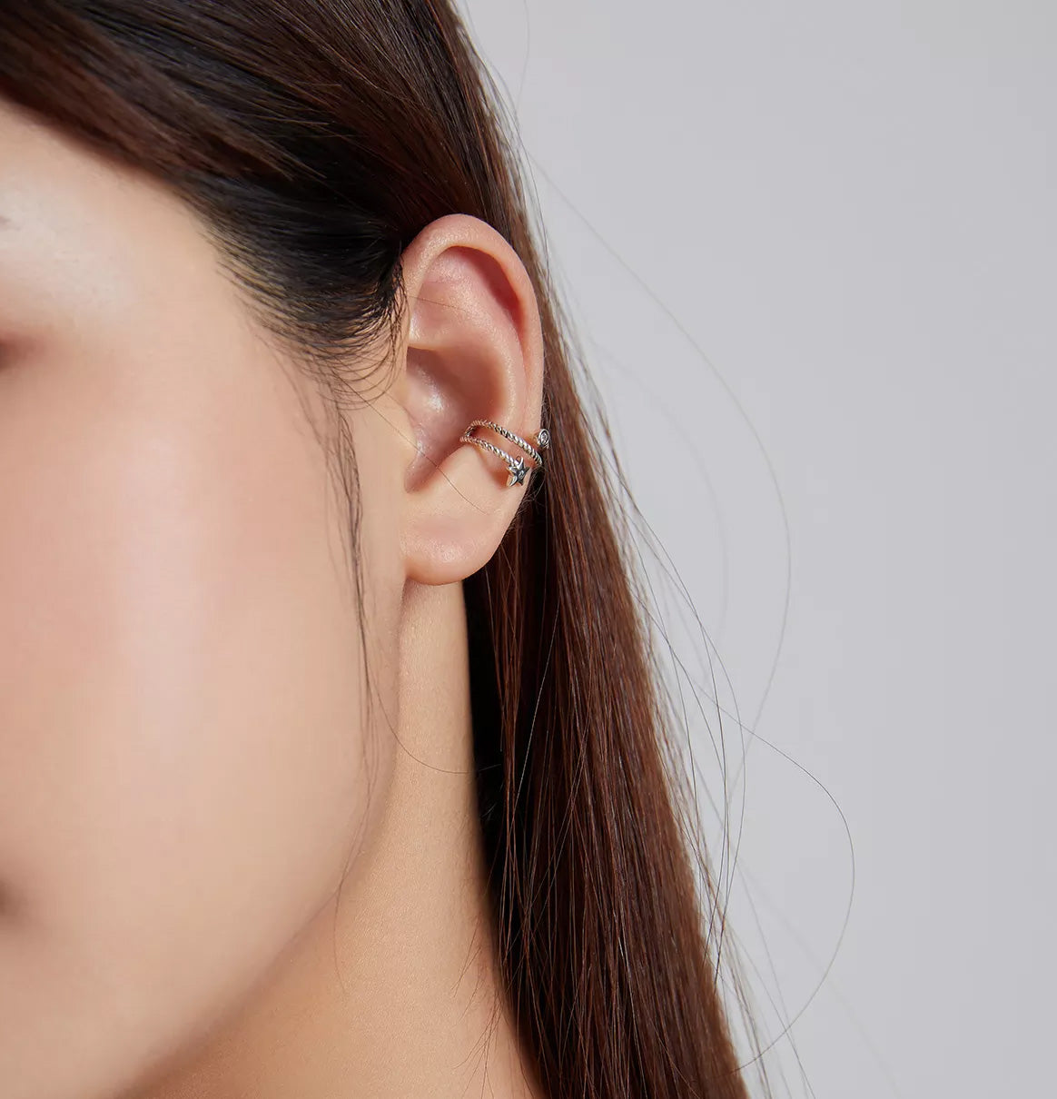 Sterling Silver Single Star Hypoallergenic Ear Cuff (Single)