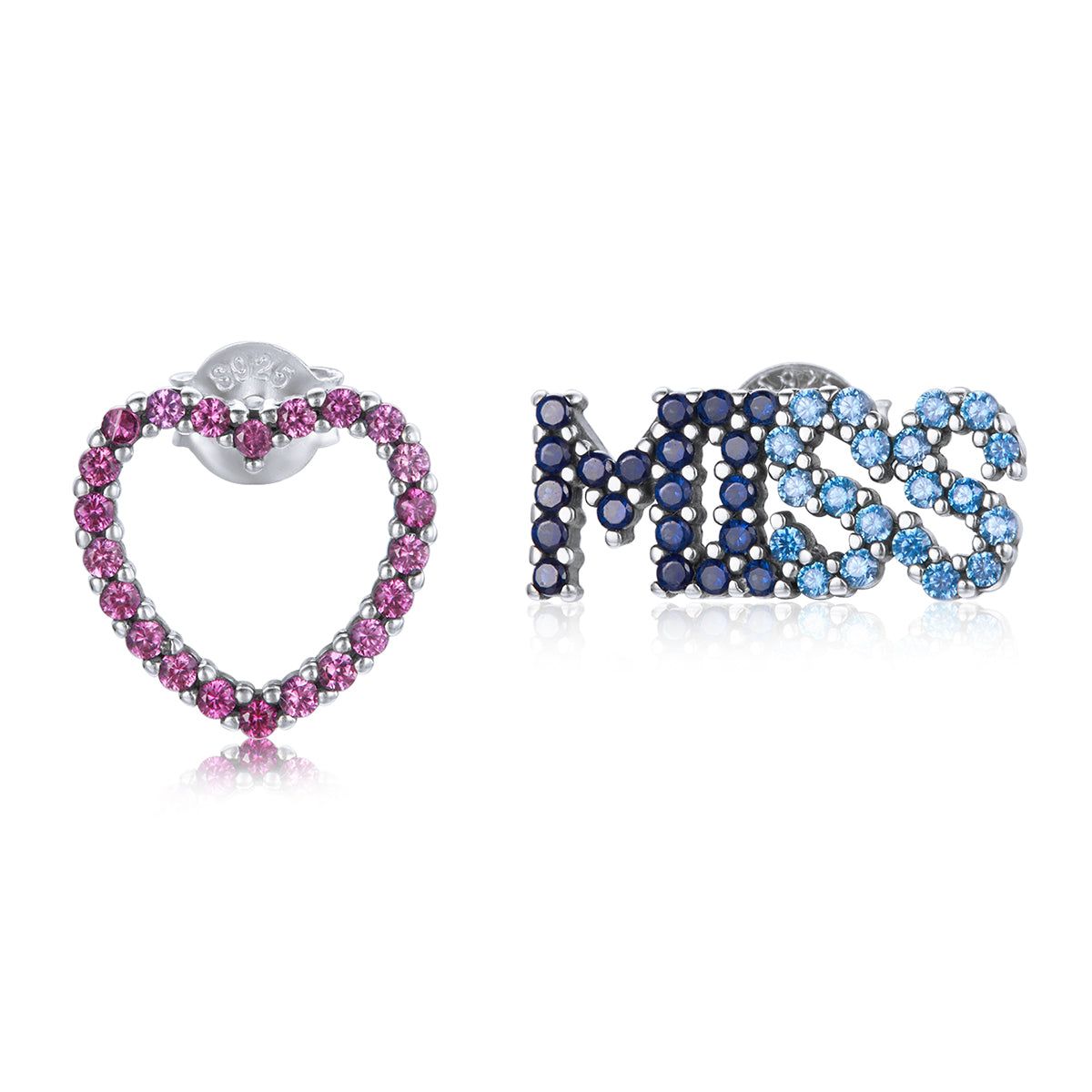 Sterling Silver Miss You Stud Hypoallergenic Earrings
