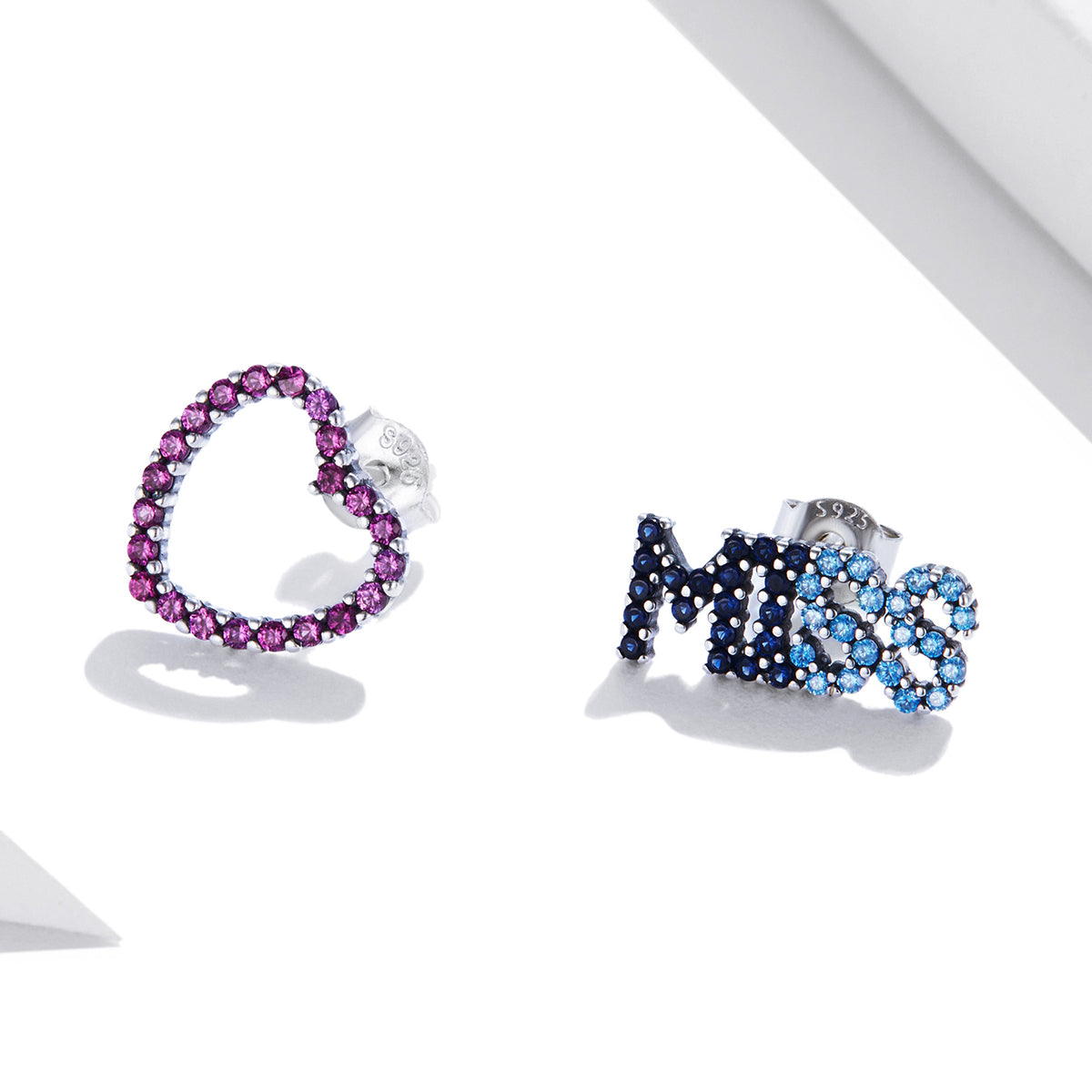 Sterling Silver Miss You Stud Hypoallergenic Earrings