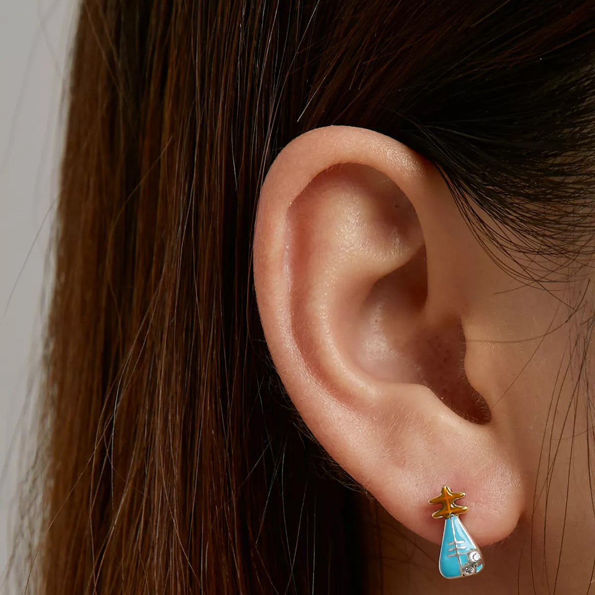 Sterling Silver Mandolin Stud Hypoallergenic Earrings