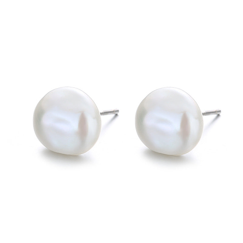 Sterling Silver Baroque Pearl Stud Hypoallergenic Earrings