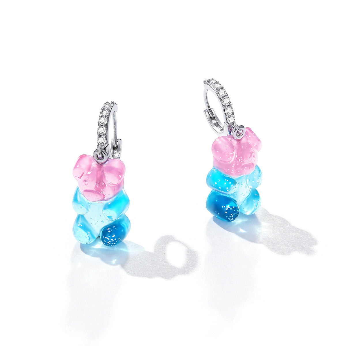 Sterling Silver Candy Bear Huggie Hypoallergenic Earrings