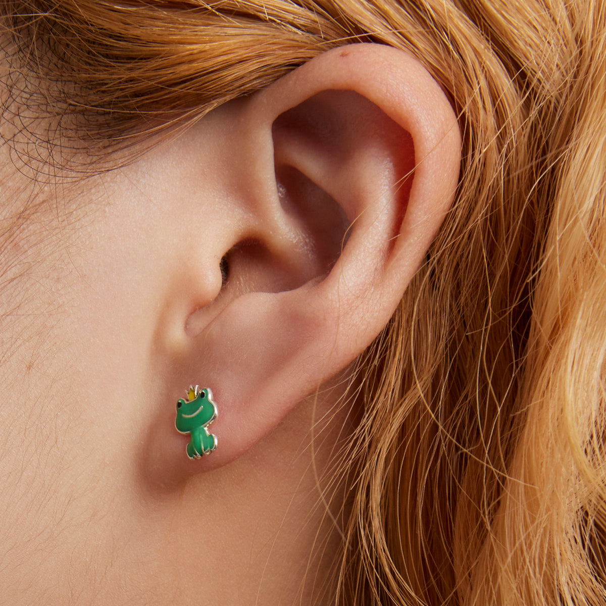 Sterling Silver Prince Frog Stud Hypoallergenic Earrings