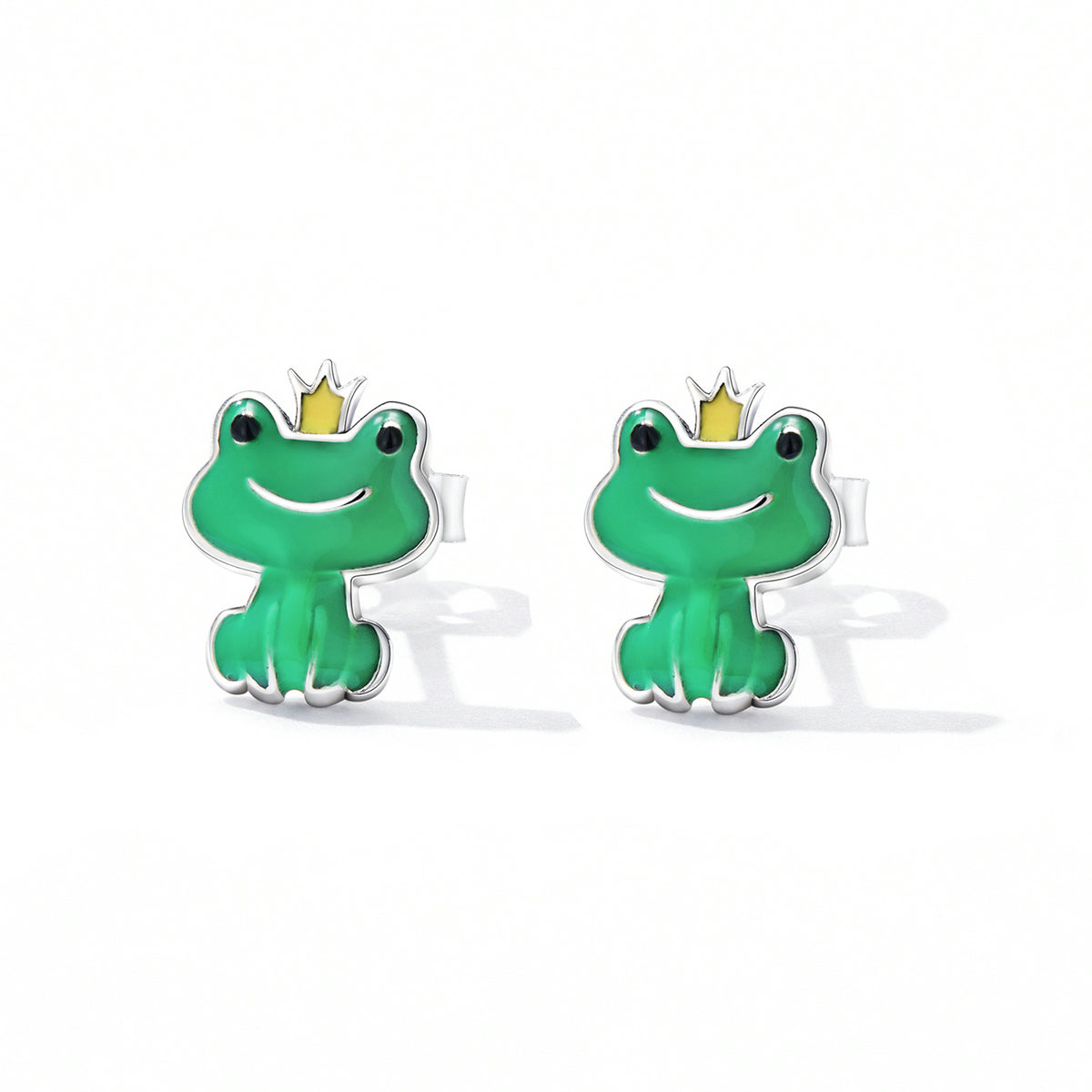 Sterling Silver Prince Frog Stud Hypoallergenic Earrings