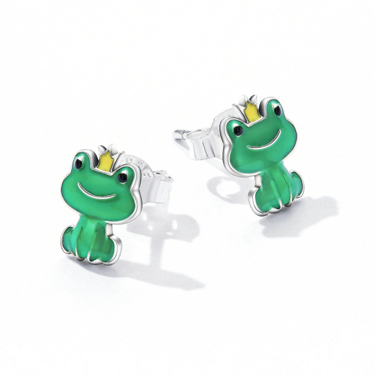 Sterling Silver Prince Frog Stud Hypoallergenic Earrings