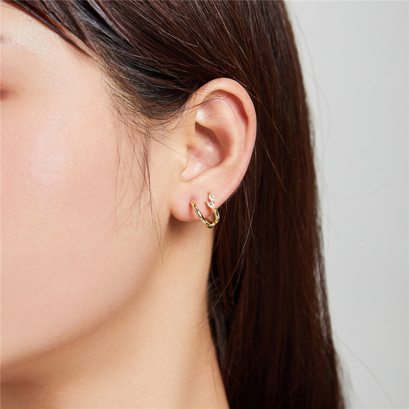 Sterling Silver Treasure Of Nature Stud Hypoallergenic Earrings