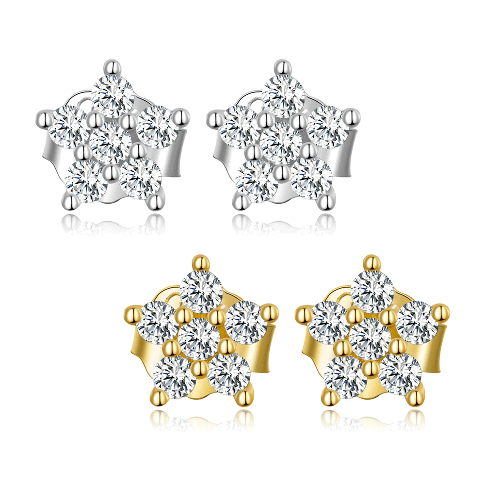 Sterling Silver Tiny Flower Stud Hypoallergenic Earrings