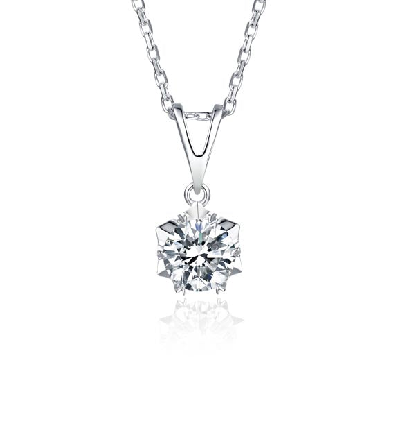 Sterling Silver Snowflake 1.0ct Moissanite Hypoallergenic Necklace